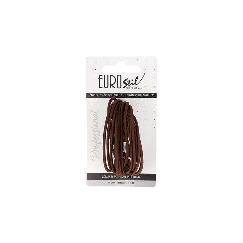 Rubber for hair, fine, brown, 15pcs