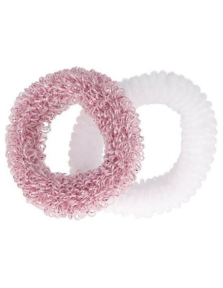 Gumijas matiem, mazas-elastīgas, rozā/baltas, 9gab