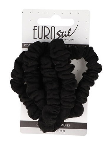 Rubber for hair, fabric, black, 5pcs
