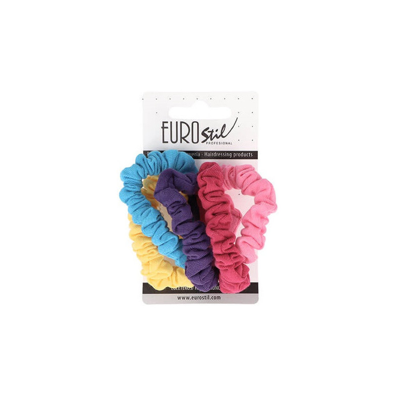 Rubber for hair, fabric, colored, 5pcs