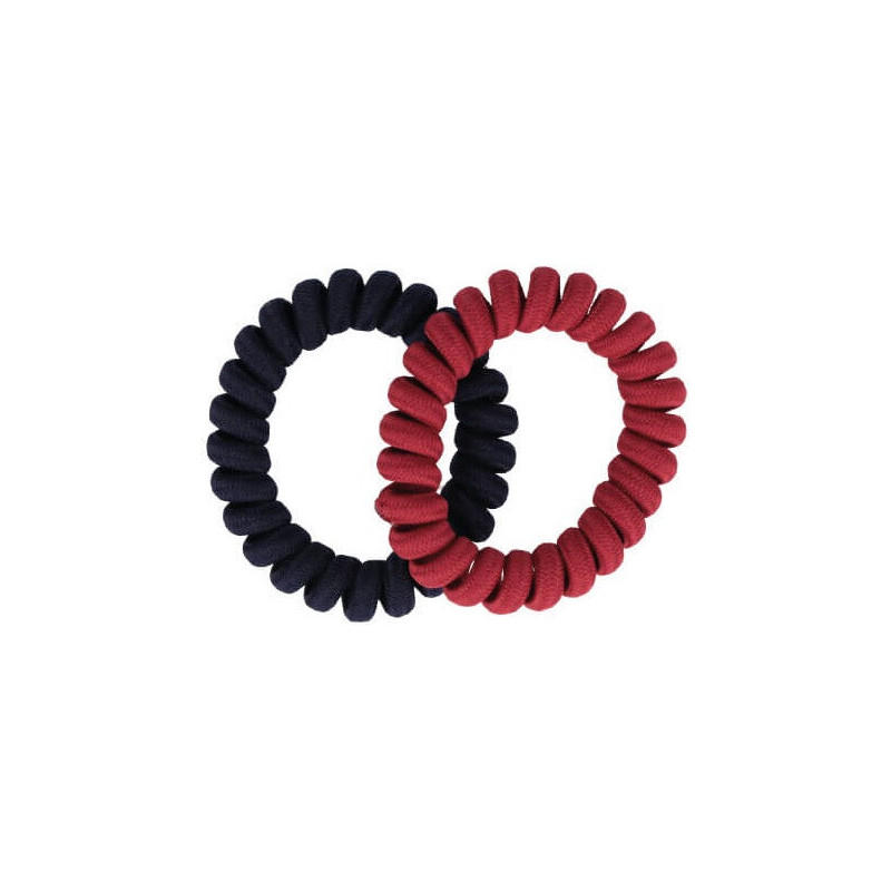 Rubber for hair, twisted, blue / red, 2pcs