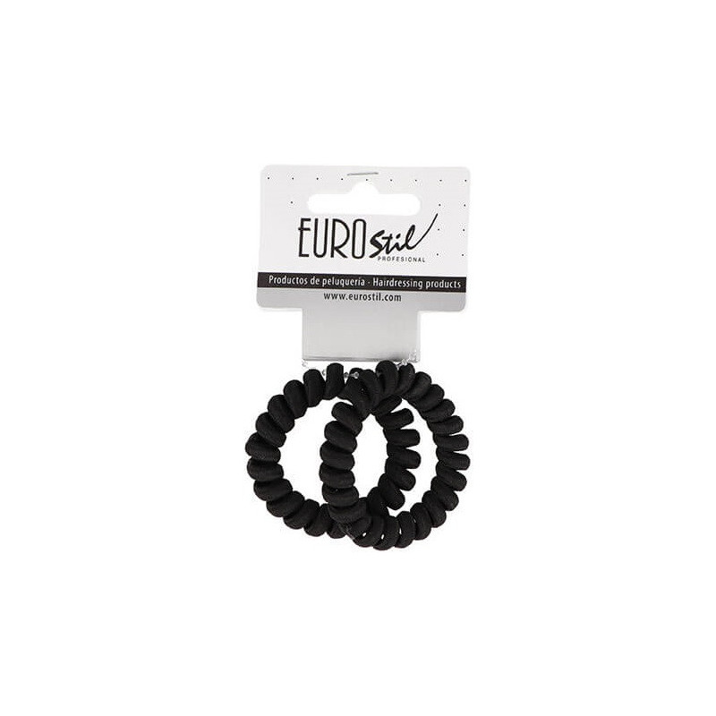 Rubber for hair, twisted, black, 2pcs