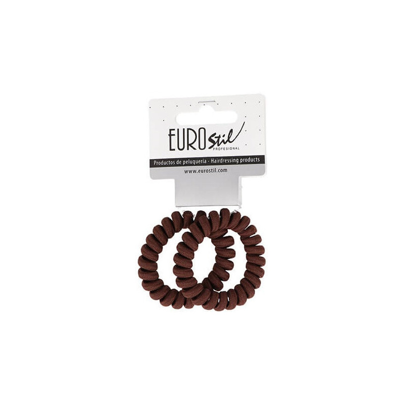 Rubber for hair, twisted, brown, 2pcs