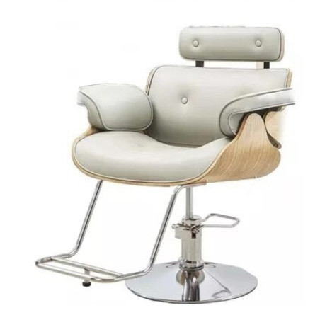 Hairdresser customer chair Soho with silver base, Grey