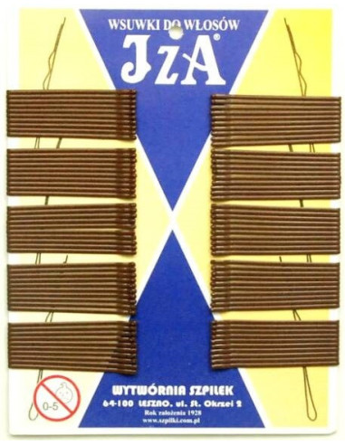 Hair clips, wavy, 50mm, brown, matte,...