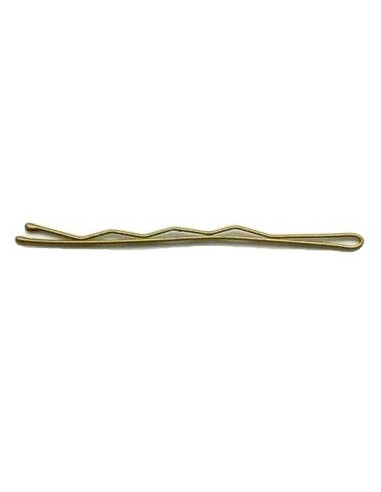 Hair clips, wavy, 70mm, gold, matte, rounded ends, 12pcs
