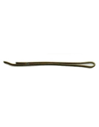 Hair clips, smooth, 4 cm, brown, 12 pcs.