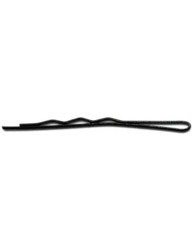 Hair clips, wavy, 6 cm, black, 12 pcs