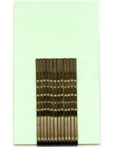 Hair clips, wavy, 5 cm, brown, 12pcs.