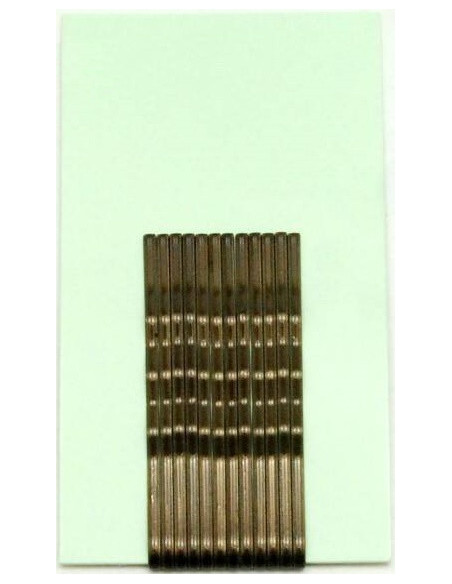 Hair clips, wavy, 5 cm, brown, 12pcs.