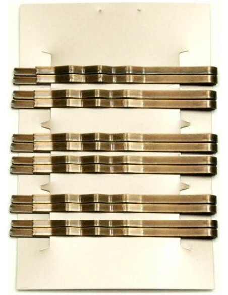 Заколки для волос, волнистые, 6 см, коричневые, 12 шт.