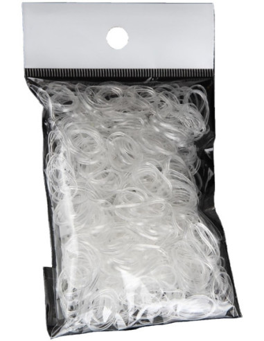 Резинки для волос (силиконовые), прозрачные, 300 шт.