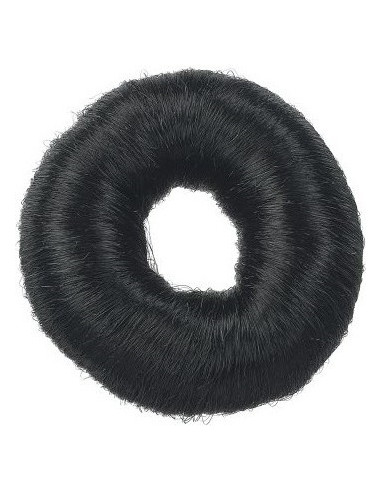 Hair bun, round, cotton, black, 9cm