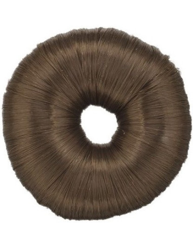 Hair bun, round, cotton, brown, 9cm