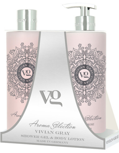 VIVIAN GRAY Set aroma shower gel/body lotion lotus&rose 2x500ml