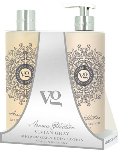 VIVIAN GRAY Set aroma shower gel/body lotion grapefruit&vetiver, 2x500ml