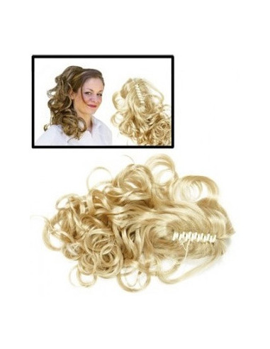 For hair styling Judy, decorative hair with a buckle, curls blonde, 45/50cm