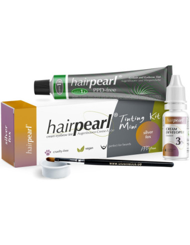 Hairpearl набор для окрашивания бровей и ресниц, без PPD, графитовый серый