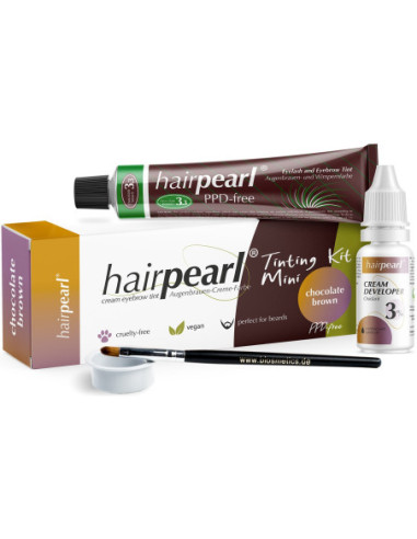 Hairpearl набор для окрашивания бровей и ресниц, без PPD, Шоколадно-коричневый