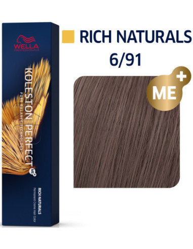 Koleston Perfect ME+ krēmveida ķīmiskā matu krāsa 6/91 KP ME+ RICH NATURALS 60ml