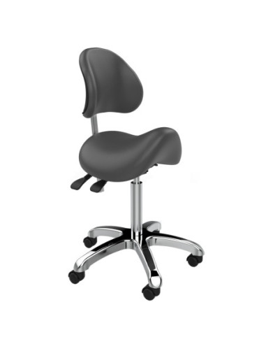 Master saddle stool with 4 adjustments and ergonomic backrest Noble, Grey