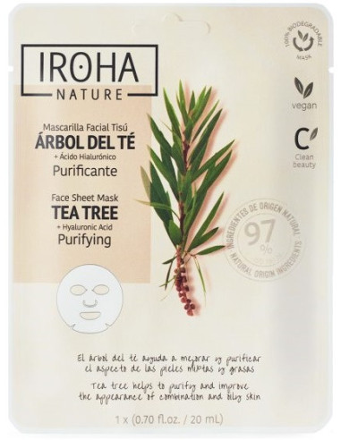 IROHA NATURE Attīroša sejas maska ar tējas koku 20ml