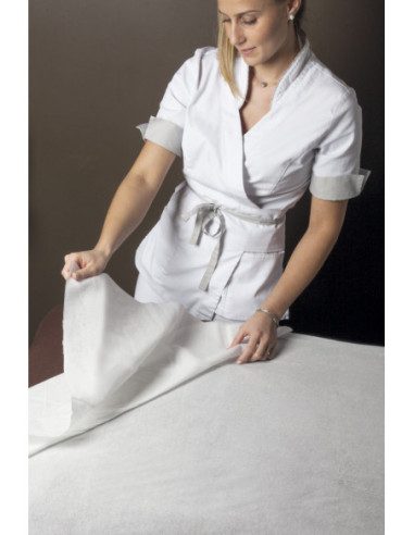 Bed sheet, for massage, non-woven material, white, 100x240 cm, 50 pcs.