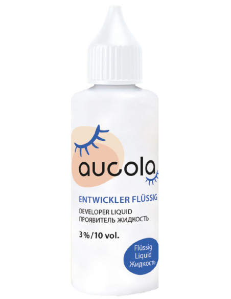 aucola 3% liquid developer with hydrogen peroxide for brow and lash tint, 50 ml