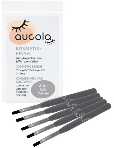 aucola brow and lash tinting brushes with soft synthetic bristles, 5 pcs