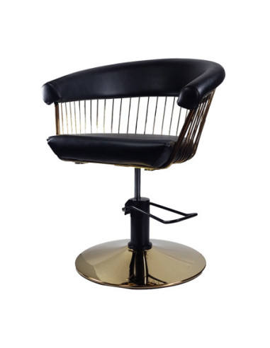 Парикмахерское кресло Alexandra с основанием из золота, Черный