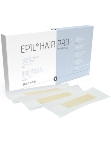 Cold Wax strips for epilation, couperose-sensitive to heat, facial skin 6x2pcs