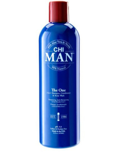 CHI MAN THE ONE 3-in-1 - šampūns, kondicionieris un ķermeņa dušas želeja 355ml