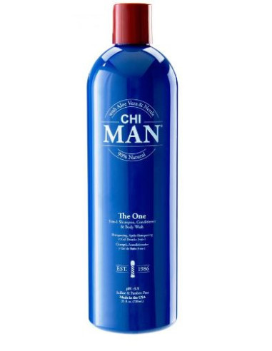 CHI MAN THE ONE 3-in-1 - šampūns, kondicionieris un ķermeņa dušas želeja 739ml