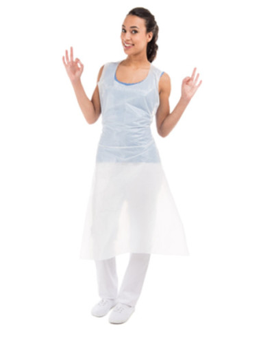 Sibel disposable apron - white, 125 x 75 cm, 100 pcs