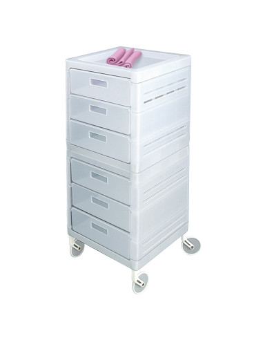 Hairdresser Trolley My, 6 drawers, White, Made in Italy
