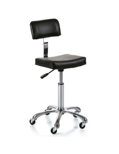 Master stool with back rest Ocius Square, black