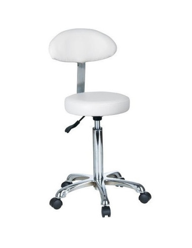 Master stool with back rest Filia, white