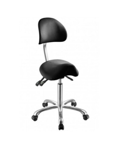 Master saddle stool with 4 adjustments and ergonomic backrest Noble, black