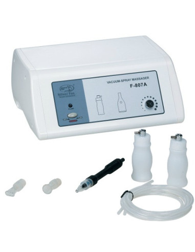 Vacuum massage and oxygen spray device for cleansing and nourishing the skin
