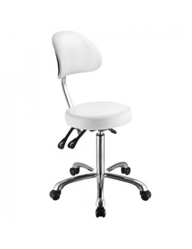 Master stool with 4 adjustments and ergonomic backrest Comfort, white