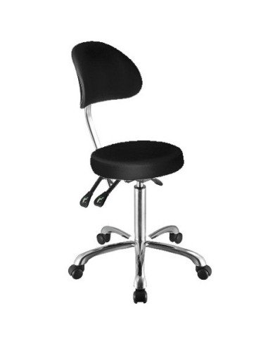 Master stool with 4 adjustments and ergonomic backrest Comfort, black