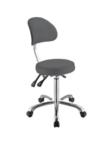 Master stool with 4 adjustments and ergonomic backrest Comfort, grey