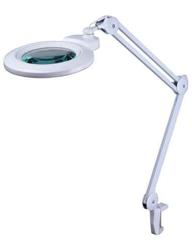 Лампа - лупа, с переменным увеличительным стеклом 5x и 8x,с фиксацией стола, 4 световых режима