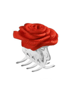Big hair clip with red rose...