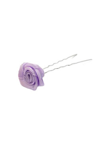 Waved hairpin with purple rose 45mm, 50 pcs.