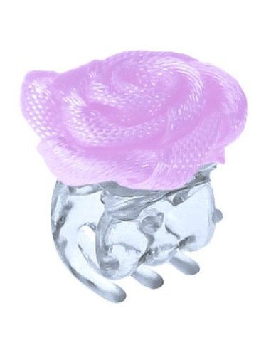Small hair clip with light purple rose, 50pcs