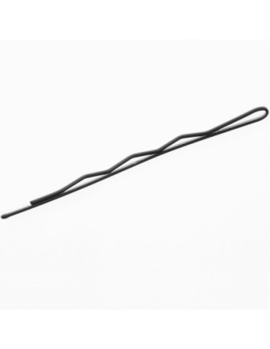 Waved hairgrips 70 mm - black, 100 pcs