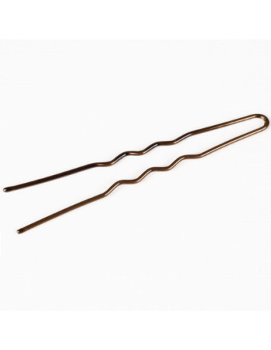 Hairpins, wavy, 65 mm - brown, 20pcs.