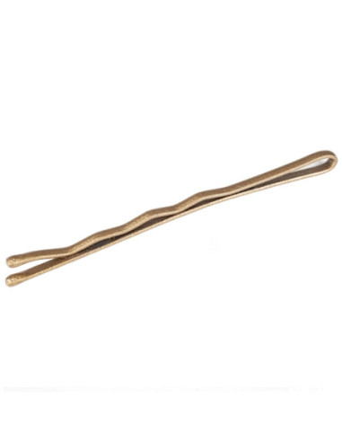 Waved hairgrips two balls pointed 50 mm - gold, 500g