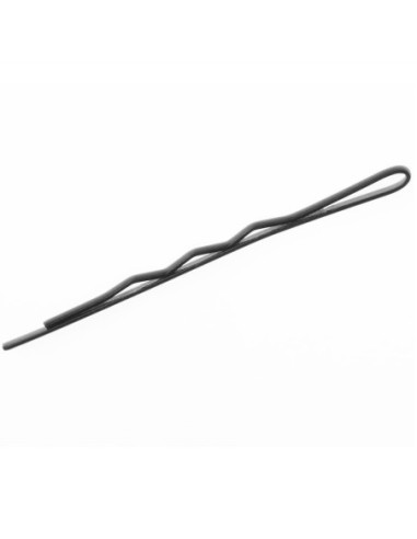 Hair clips, wavy, 5 cm, black, 100pcs